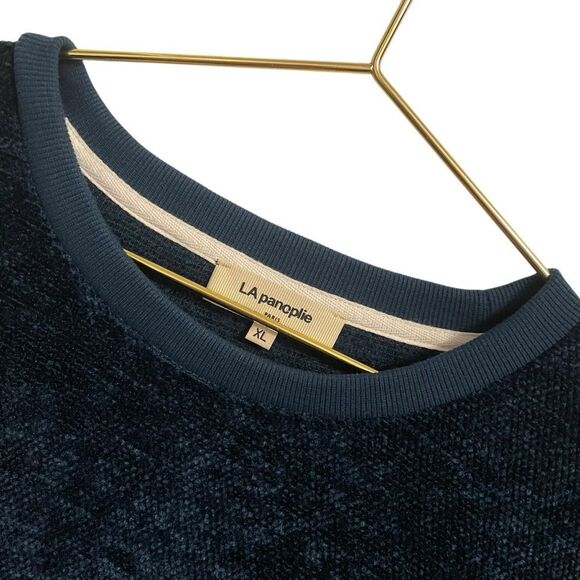 LA Panoplie Velour Eponge Sweatshirt in Duck Blue Size XL - Picture 4 of 8